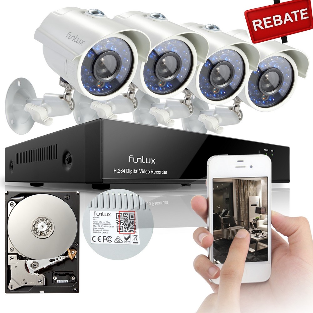 Security Camera System with 500GB HDD